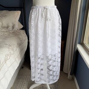 White NWT Crochet Swim Coverup Skirt